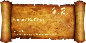 Hanus Rufina névjegykártya